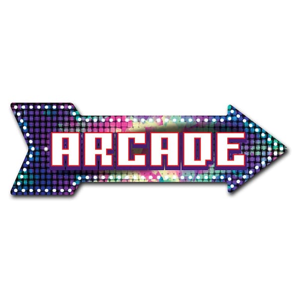 Arcade Arrow Sign Funny Home Decor 36in Wide